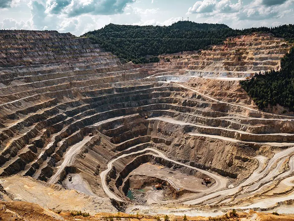 Benches of an open-pit mine