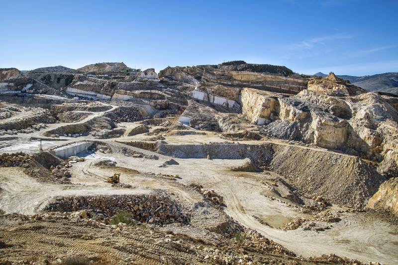 Panorama of a large quarry for marble